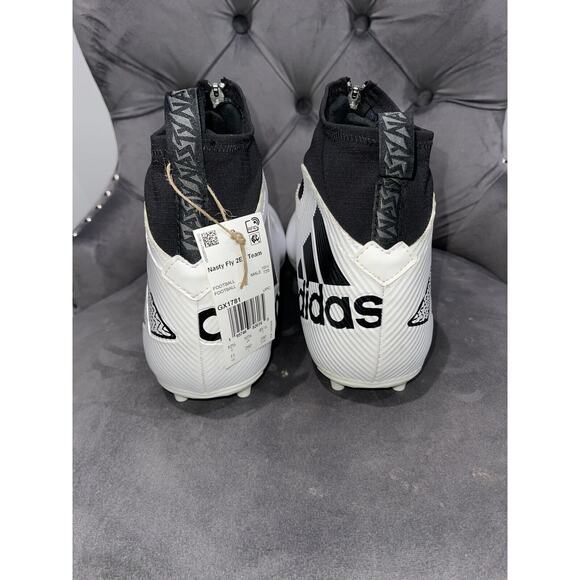 NEW SZ 11: Adidas Men's Nasty Fly 2E Team Football Cleats White/Black GX1781 - Picture 4 of 7